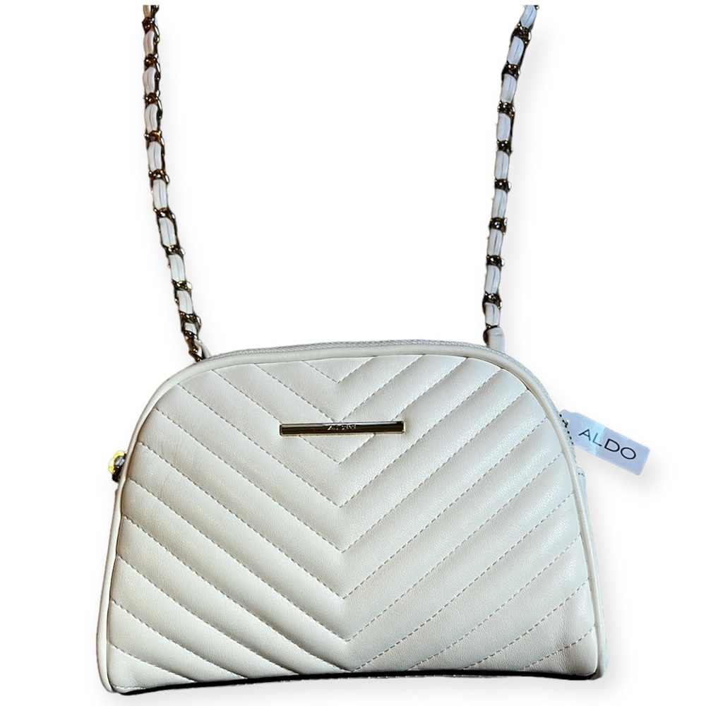 ALDO Chevron Crossbody Bag- White - Picture 3 of 11